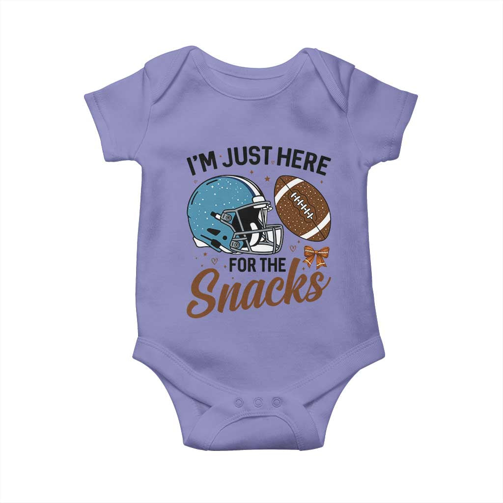 Im Just Here For The Snacks Baby Onesie Bow Football Lover - Wonder Print Shop