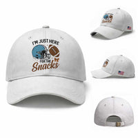 Im Just Here For The Snacks Baseball Cap Bow Football Lover