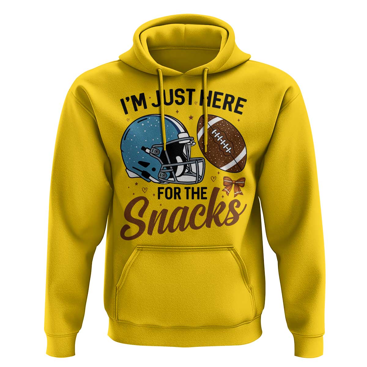 Im Just Here For The Snacks Hoodie Bow Football Lover - Wonder Print Shop