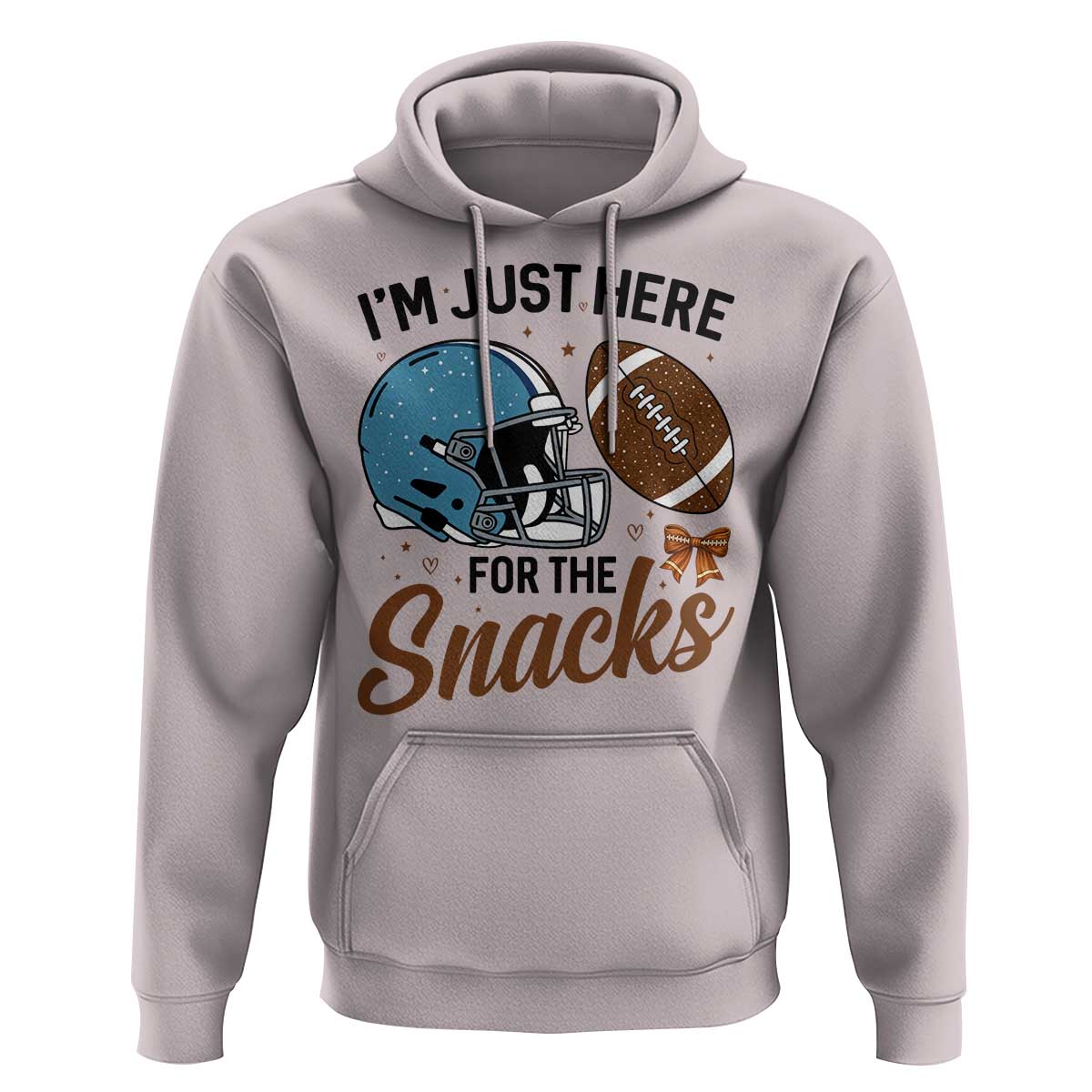 Im Just Here For The Snacks Hoodie Bow Football Lover - Wonder Print Shop