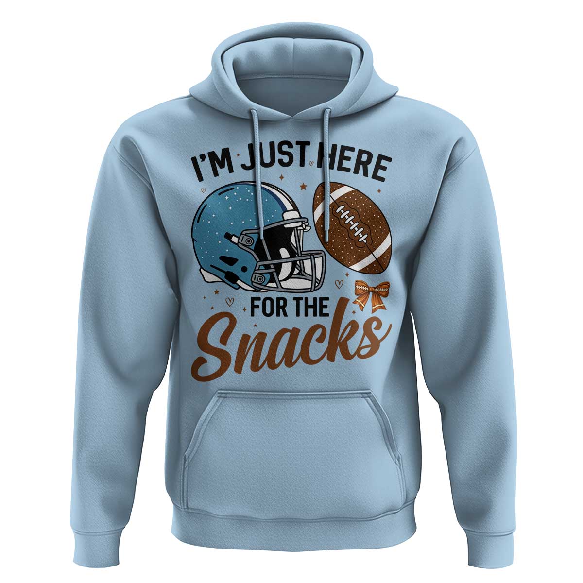 Im Just Here For The Snacks Hoodie Bow Football Lover - Wonder Print Shop