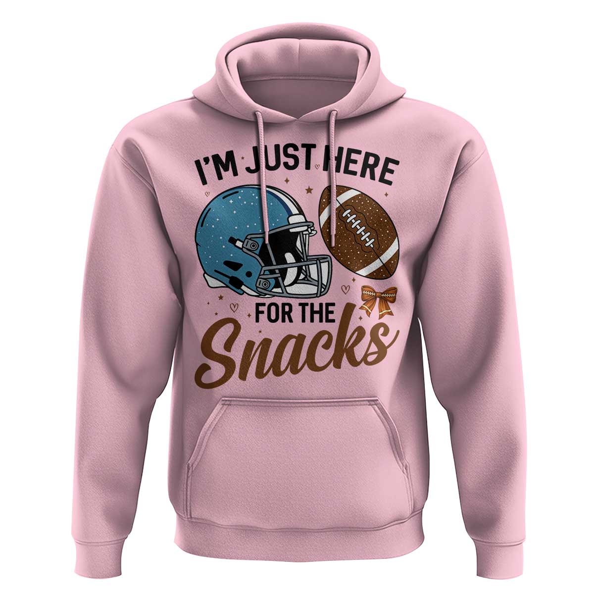 Im Just Here For The Snacks Hoodie Bow Football Lover - Wonder Print Shop