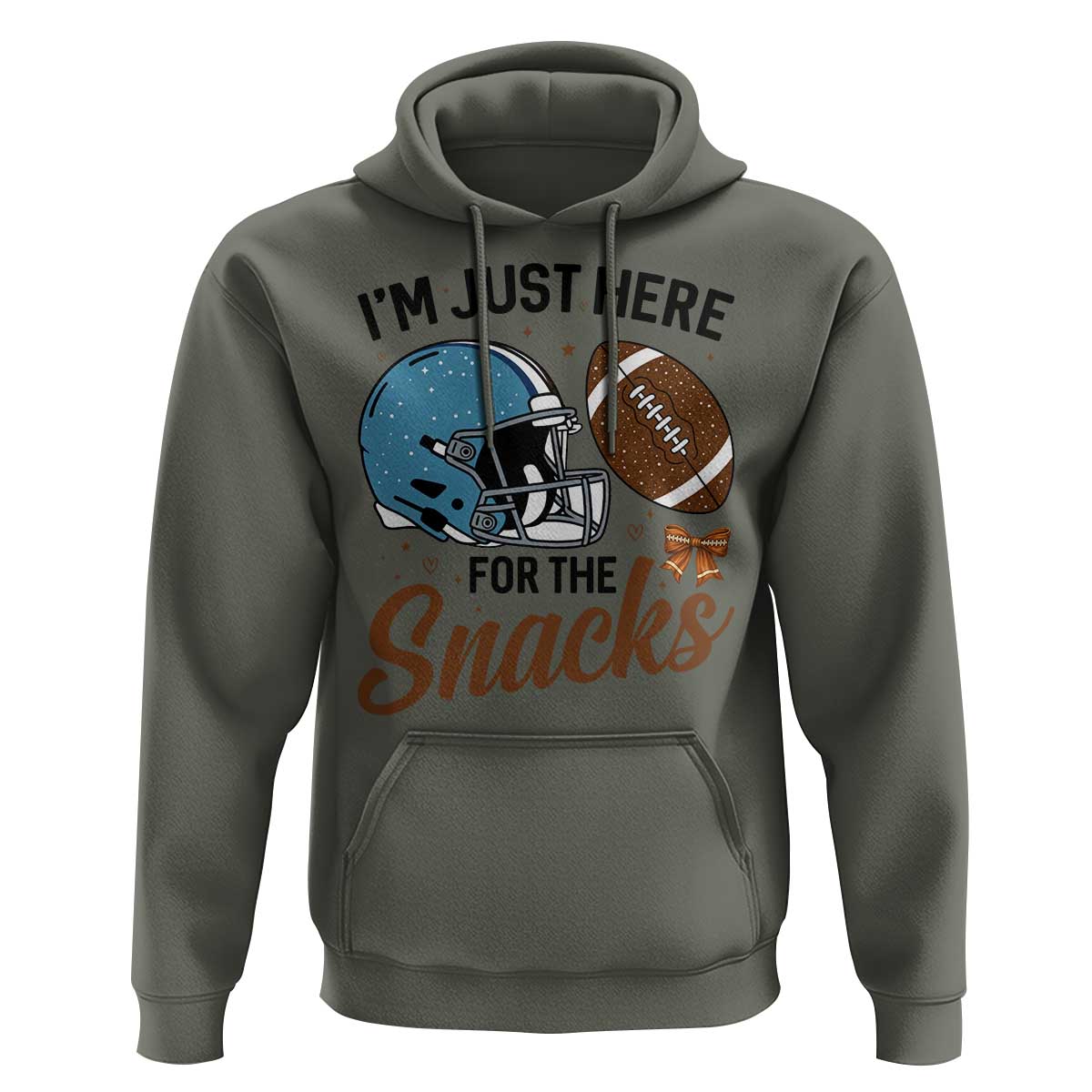 Im Just Here For The Snacks Hoodie Bow Football Lover - Wonder Print Shop