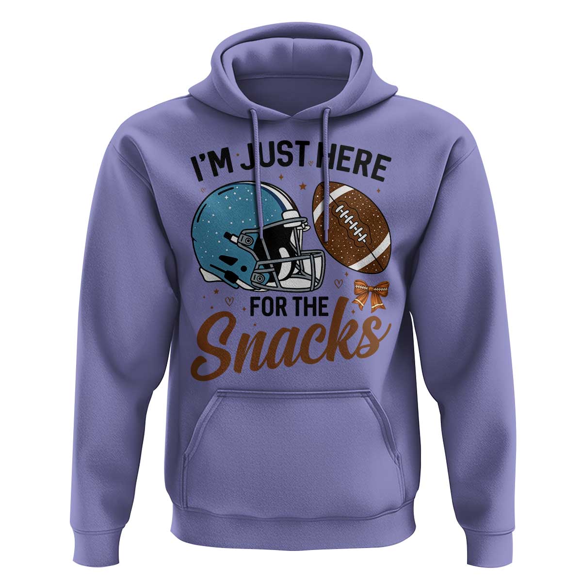 Im Just Here For The Snacks Hoodie Bow Football Lover - Wonder Print Shop
