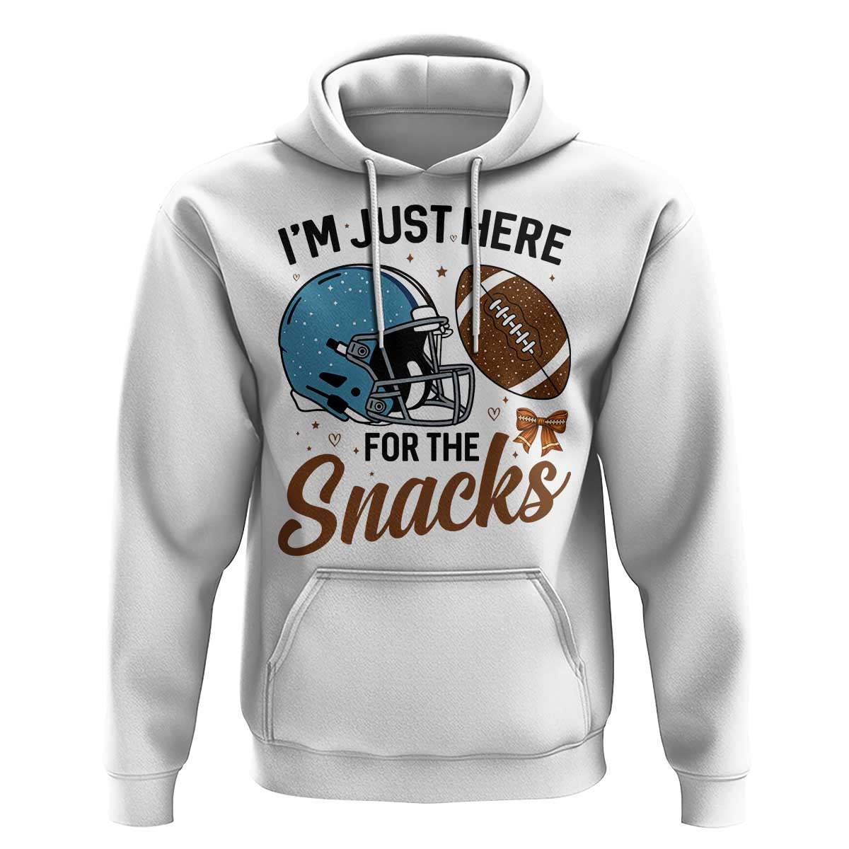 Im Just Here For The Snacks Hoodie Bow Football Lover - Wonder Print Shop