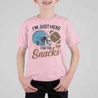 Im Just Here For The Snacks T Shirt For Kid Bow Football Lover - Wonder Print Shop