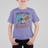 Im Just Here For The Snacks T Shirt For Kid Bow Football Lover - Wonder Print Shop