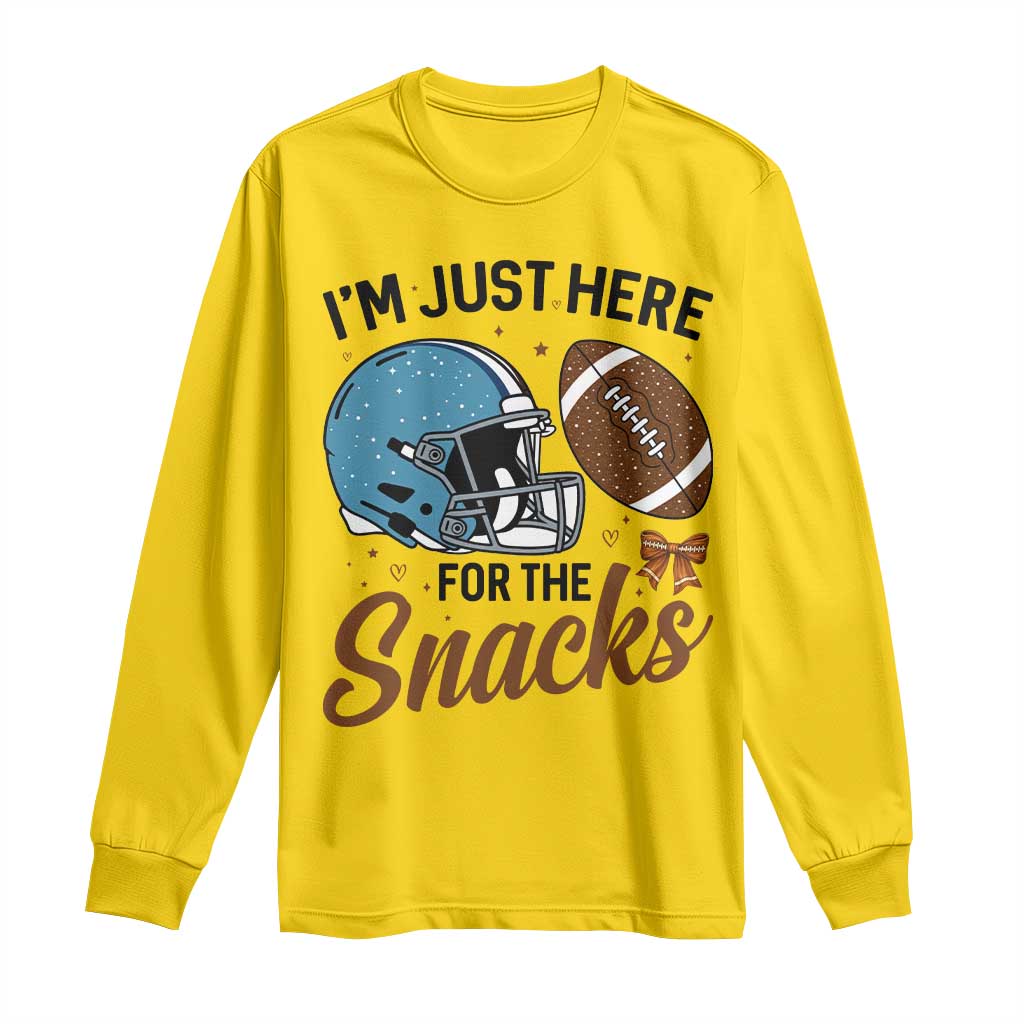 Im Just Here For The Snacks Long Sleeve Shirt Bow Football Lover - Wonder Print Shop