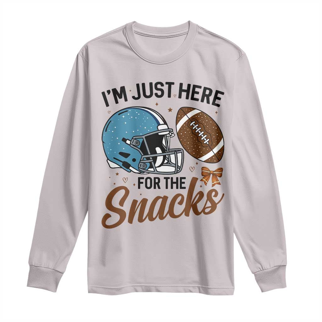 Im Just Here For The Snacks Long Sleeve Shirt Bow Football Lover - Wonder Print Shop