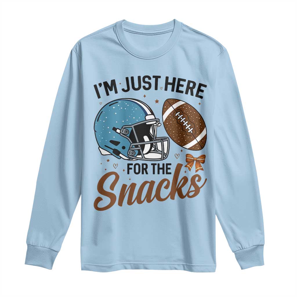 Im Just Here For The Snacks Long Sleeve Shirt Bow Football Lover - Wonder Print Shop
