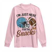 Im Just Here For The Snacks Long Sleeve Shirt Bow Football Lover - Wonder Print Shop
