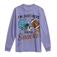 Im Just Here For The Snacks Long Sleeve Shirt Bow Football Lover - Wonder Print Shop