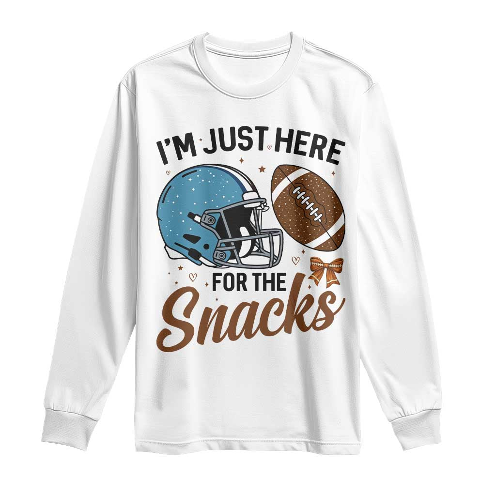 Im Just Here For The Snacks Long Sleeve Shirt Bow Football Lover - Wonder Print Shop