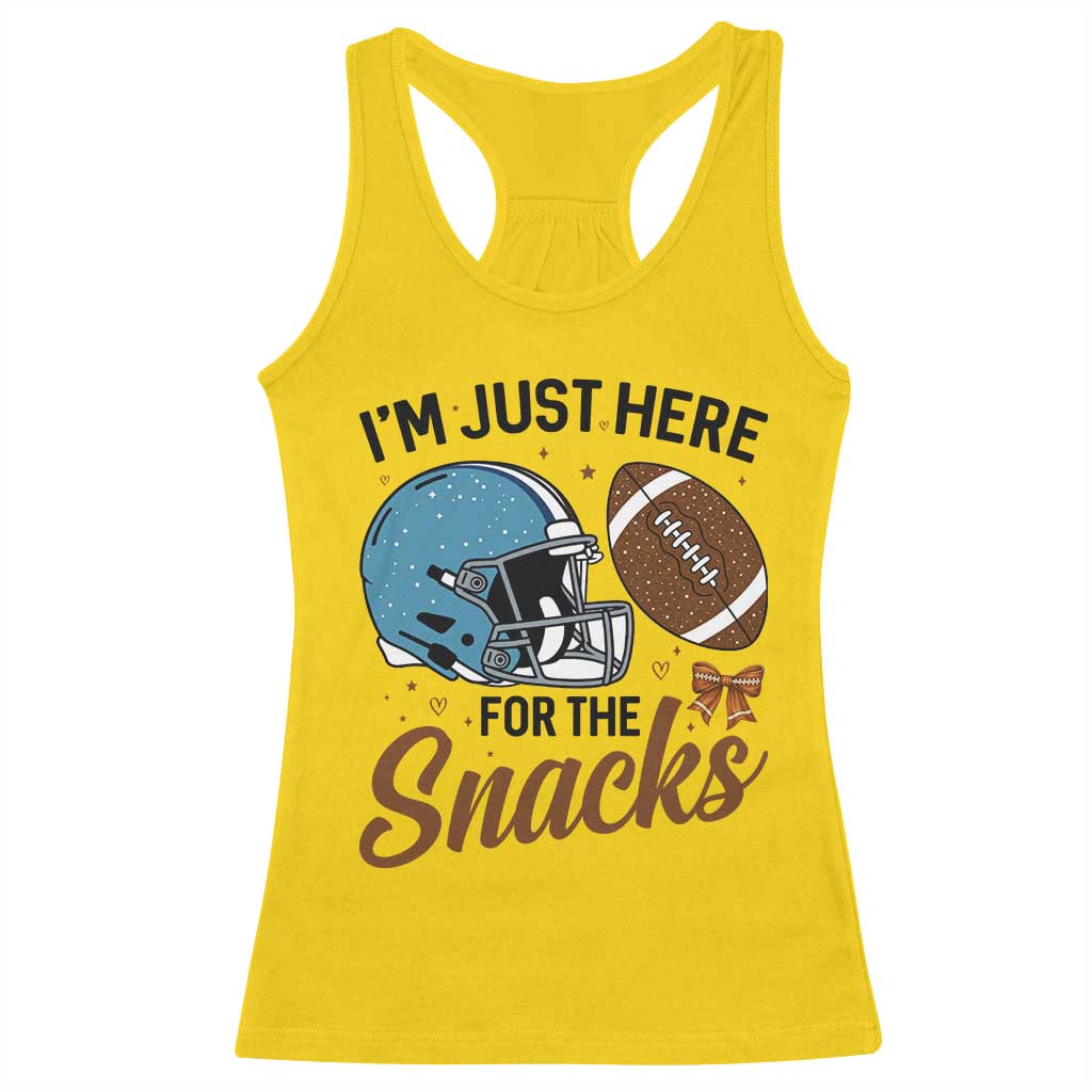Im Just Here For The Snacks Racerback Tank Top Bow Football Lover - Wonder Print Shop