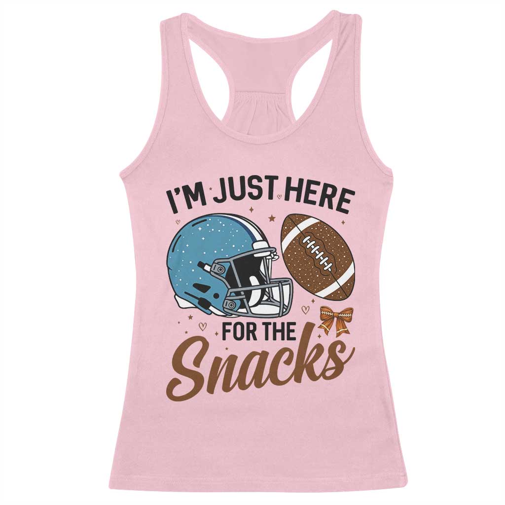 Im Just Here For The Snacks Racerback Tank Top Bow Football Lover - Wonder Print Shop
