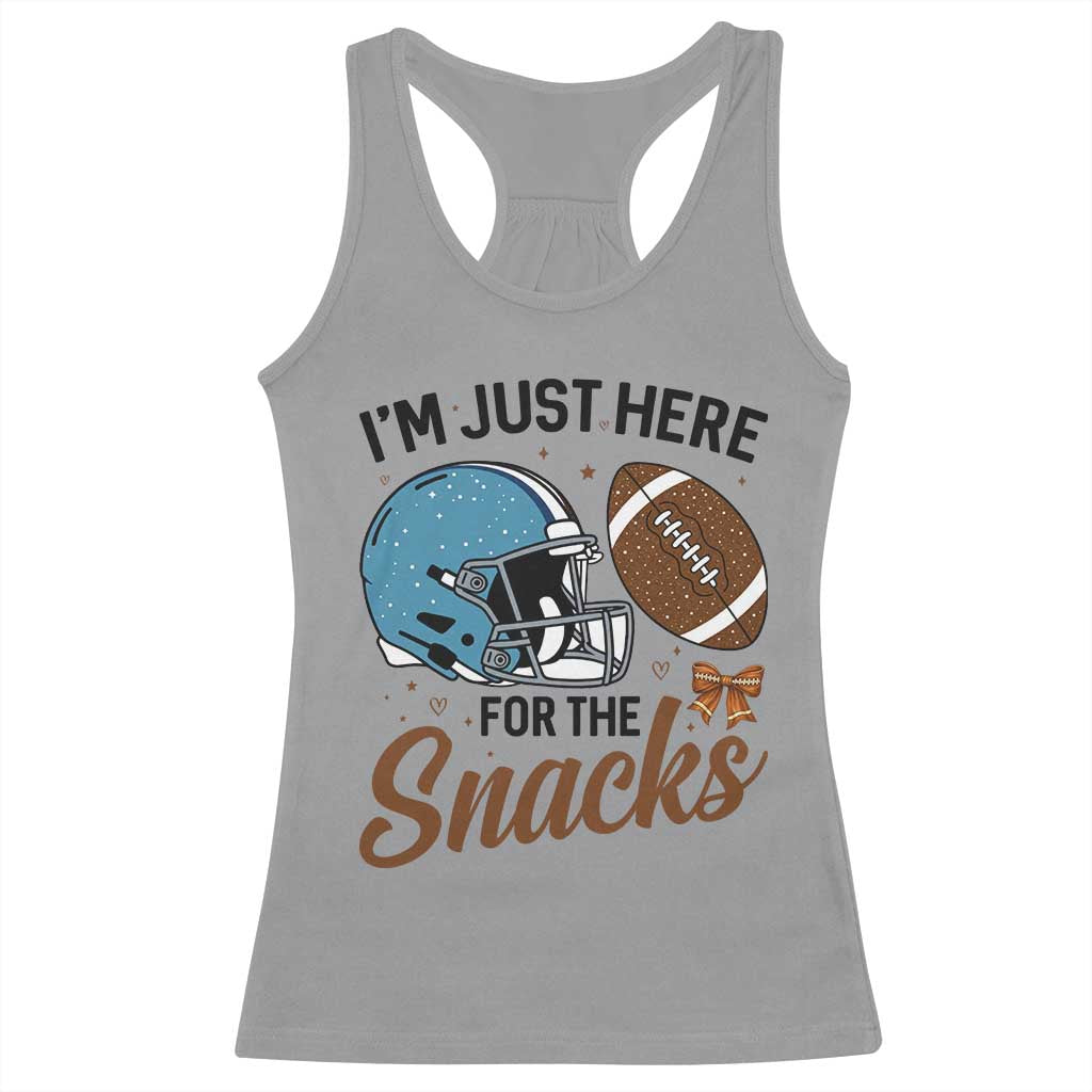 Im Just Here For The Snacks Racerback Tank Top Bow Football Lover - Wonder Print Shop