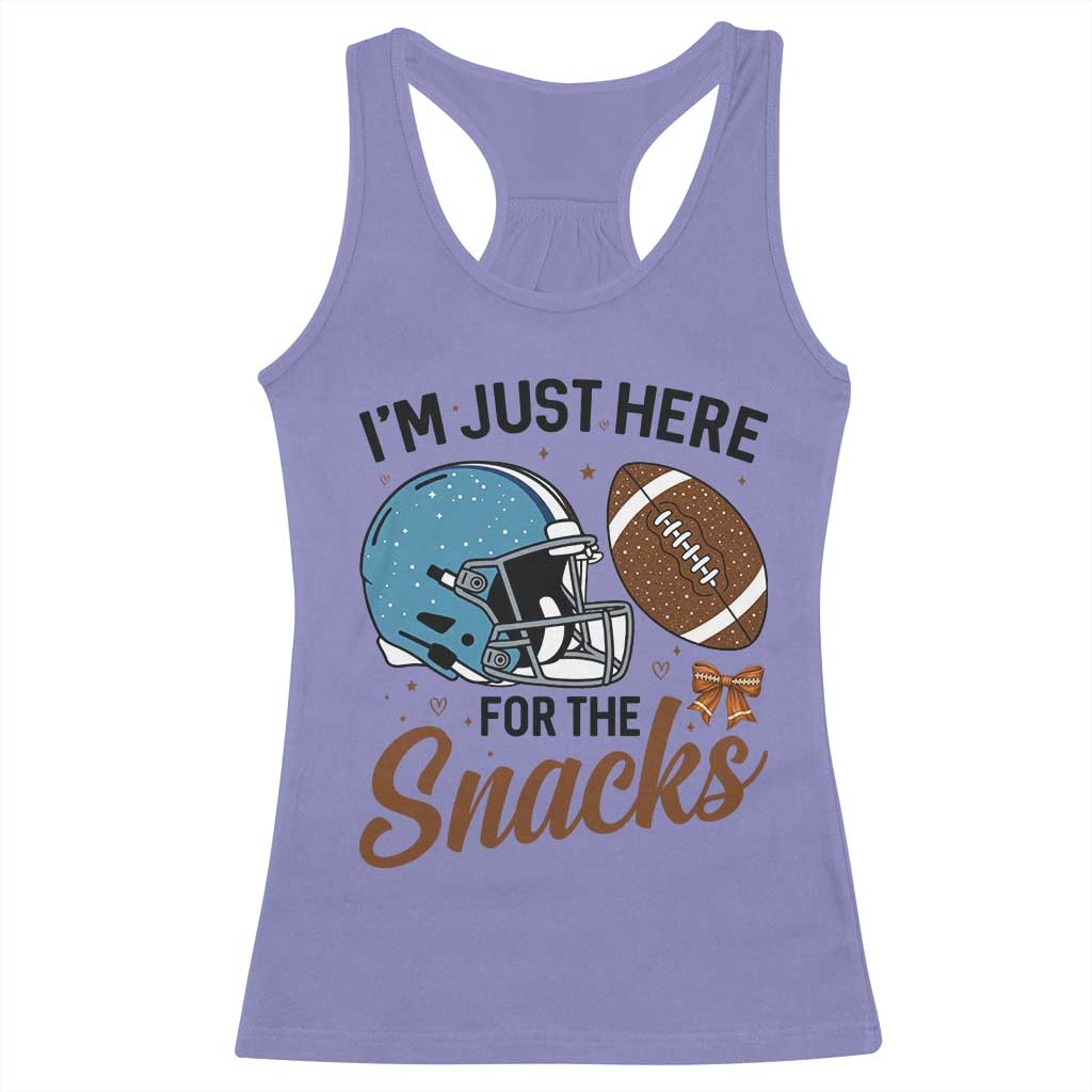 Im Just Here For The Snacks Racerback Tank Top Bow Football Lover - Wonder Print Shop