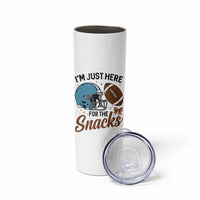 Im Just Here For The Snacks Skinny Tumbler Bow Football Lover - Wonder Print Shop