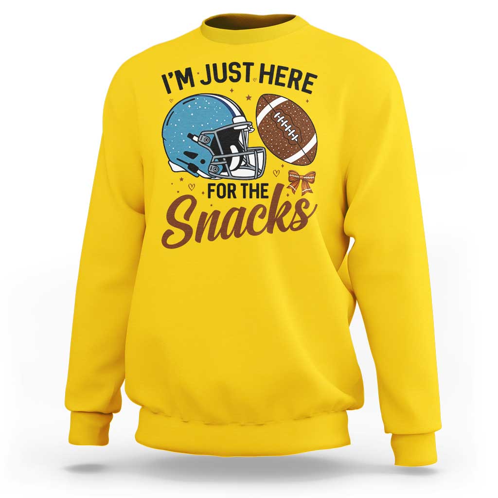 Im Just Here For The Snacks Sweatshirt Bow Football Lover - Wonder Print Shop