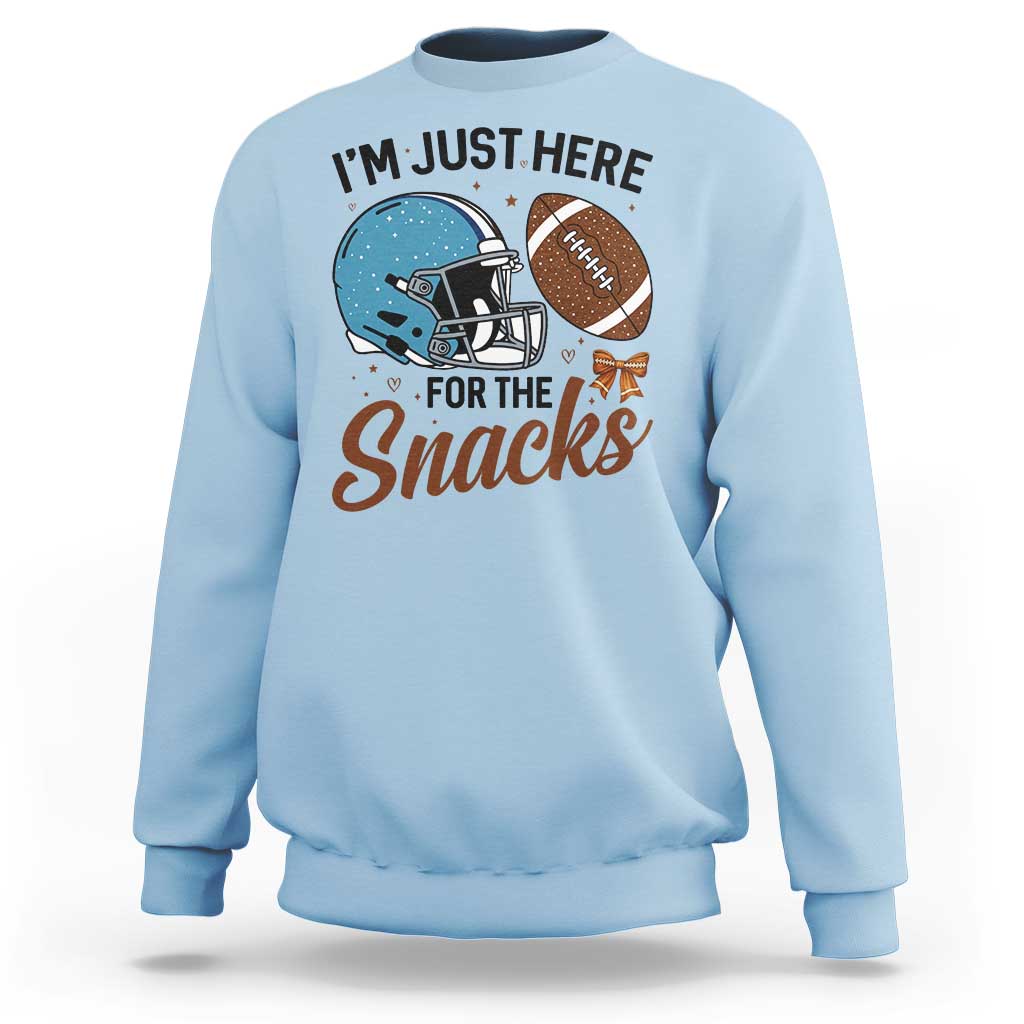 Im Just Here For The Snacks Sweatshirt Bow Football Lover - Wonder Print Shop