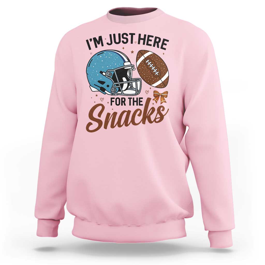 Im Just Here For The Snacks Sweatshirt Bow Football Lover - Wonder Print Shop
