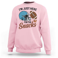 Im Just Here For The Snacks Sweatshirt Bow Football Lover - Wonder Print Shop
