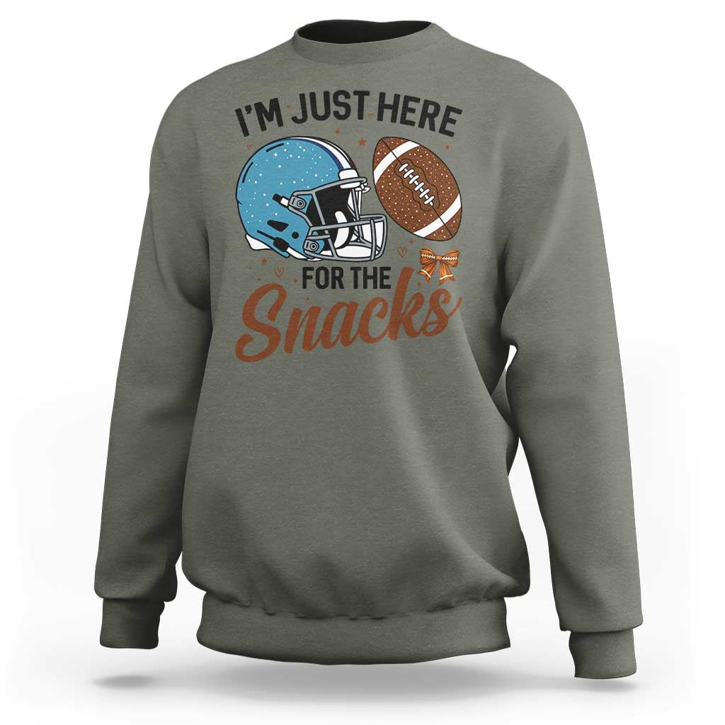 Im Just Here For The Snacks Sweatshirt Bow Football Lover - Wonder Print Shop