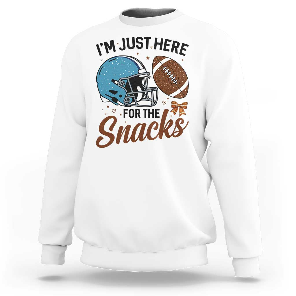 Im Just Here For The Snacks Sweatshirt Bow Football Lover - Wonder Print Shop