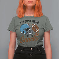 Im Just Here For The Snacks T Shirt For Women Bow Football Lover - Wonder Print Shop