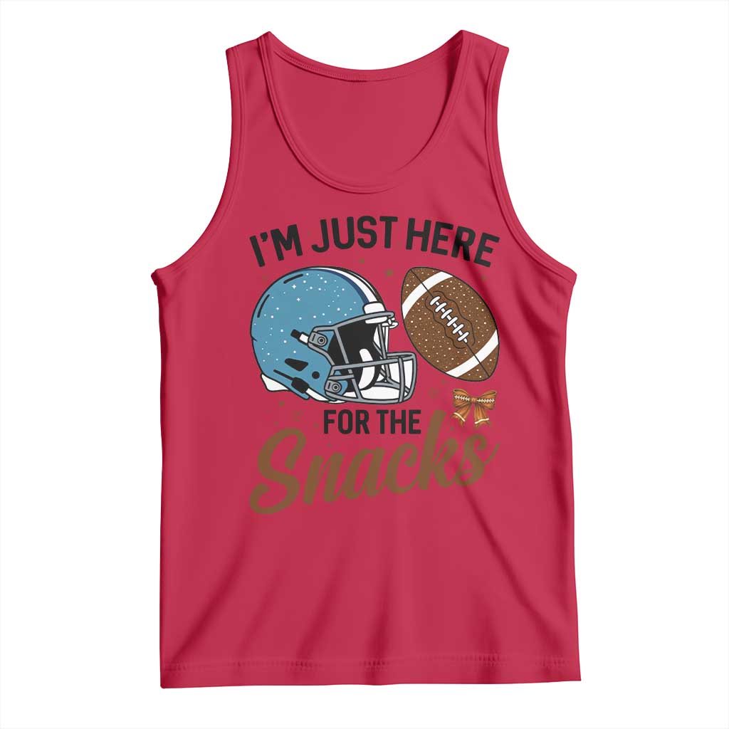 Im Just Here For The Snacks Tank Top Bow Football Lover - Wonder Print Shop