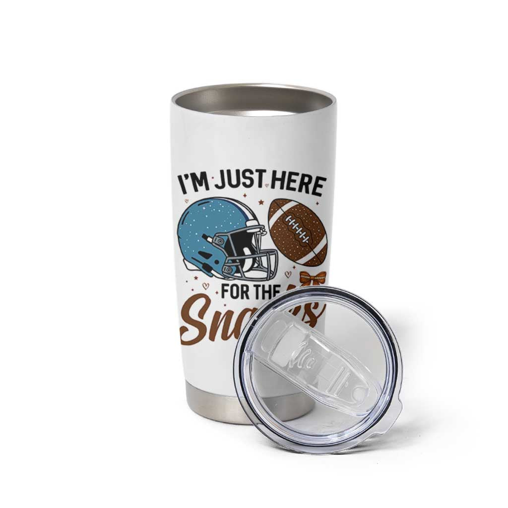 Im Just Here For The Snacks Tumbler Cup Bow Football Lover - Wonder Print Shop