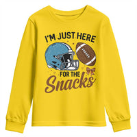 Im Just Here For The Snacks Youth Sweatshirt Bow Football Lover - Wonder Print Shop