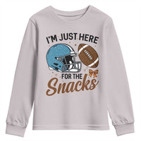 Im Just Here For The Snacks Youth Sweatshirt Bow Football Lover - Wonder Print Shop