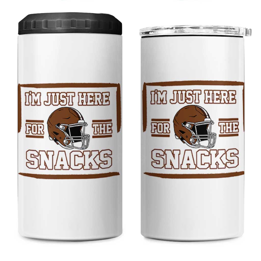 Im Just Here For The Snacks 4 in 1 Can Cooler Tumbler Football Fan Gift - Wonder Print Shop