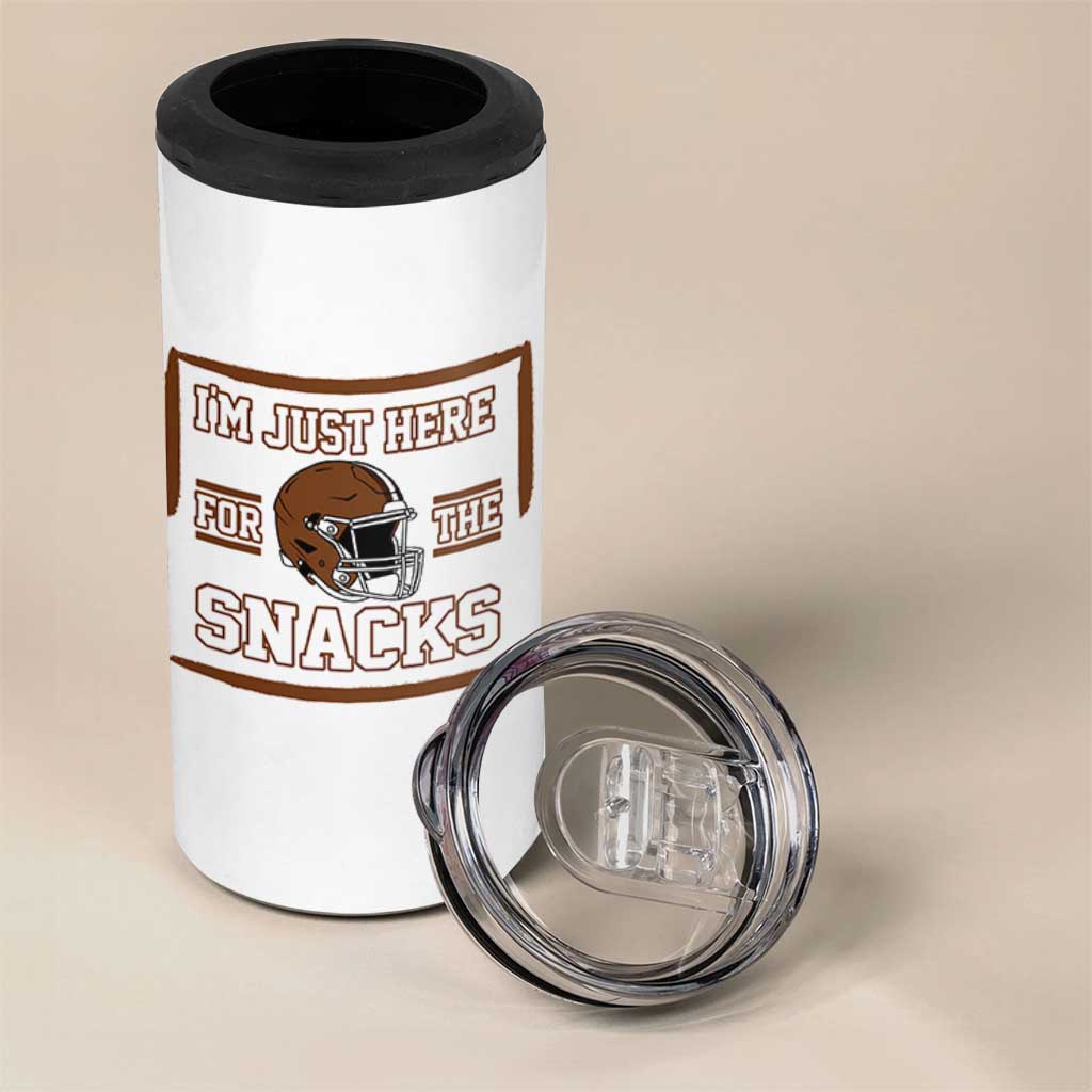 Im Just Here For The Snacks 4 in 1 Can Cooler Tumbler Football Fan Gift - Wonder Print Shop