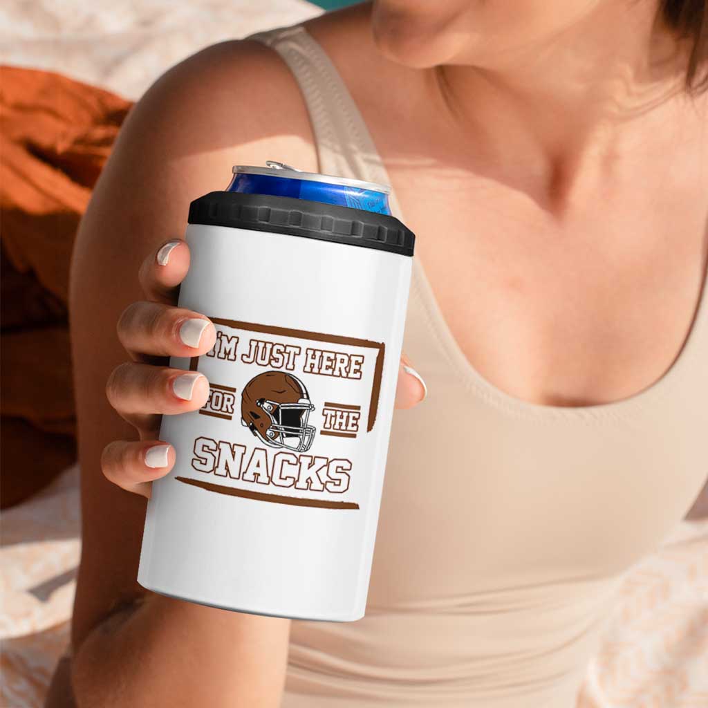 Im Just Here For The Snacks 4 in 1 Can Cooler Tumbler Football Fan Gift - Wonder Print Shop