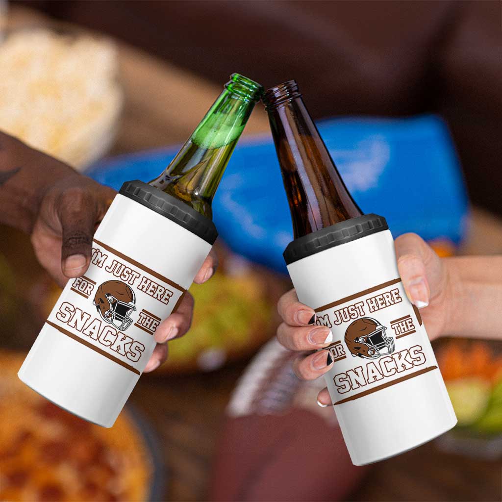 Im Just Here For The Snacks 4 in 1 Can Cooler Tumbler Football Fan Gift - Wonder Print Shop