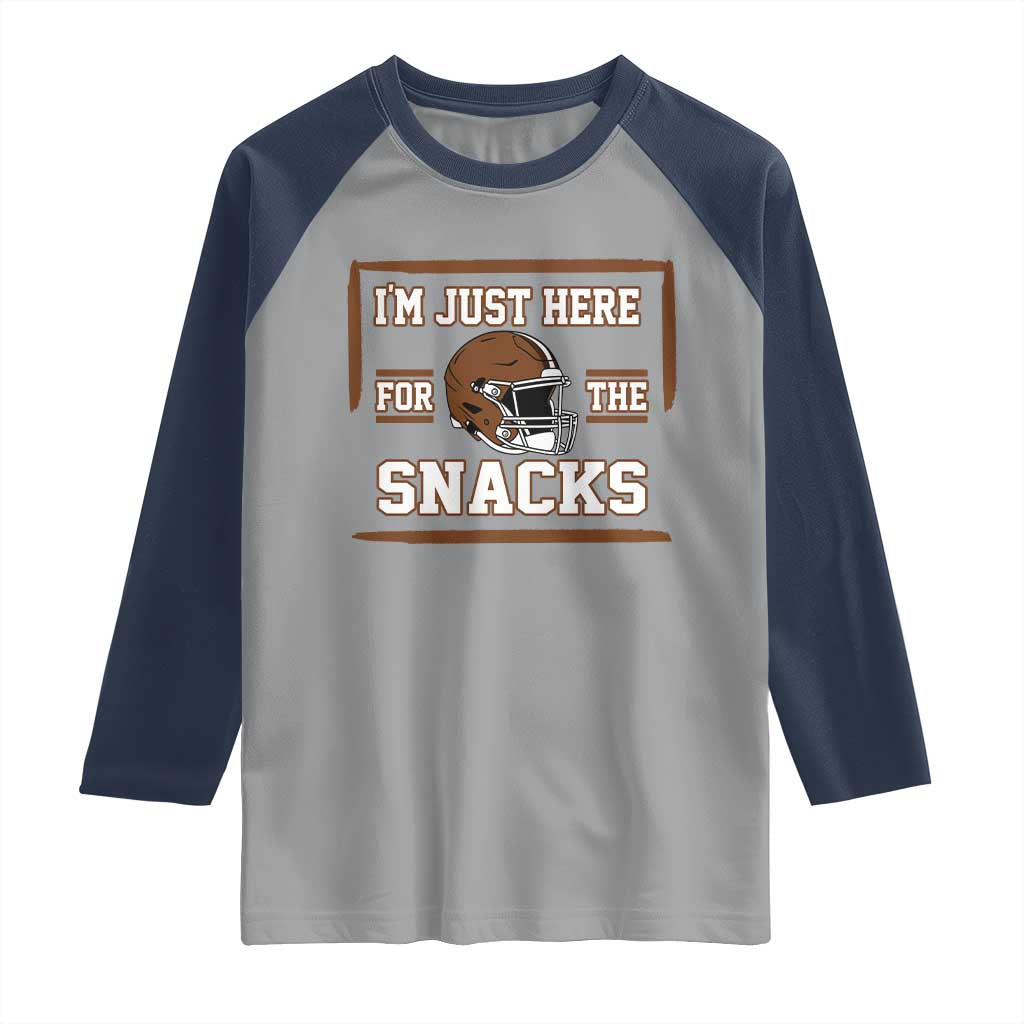 Im Just Here For The Snacks Raglan Shirt Football Fan Gift - Wonder Print Shop
