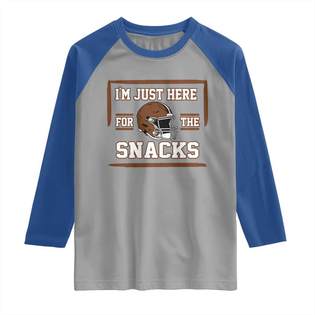 Im Just Here For The Snacks Raglan Shirt Football Fan Gift - Wonder Print Shop