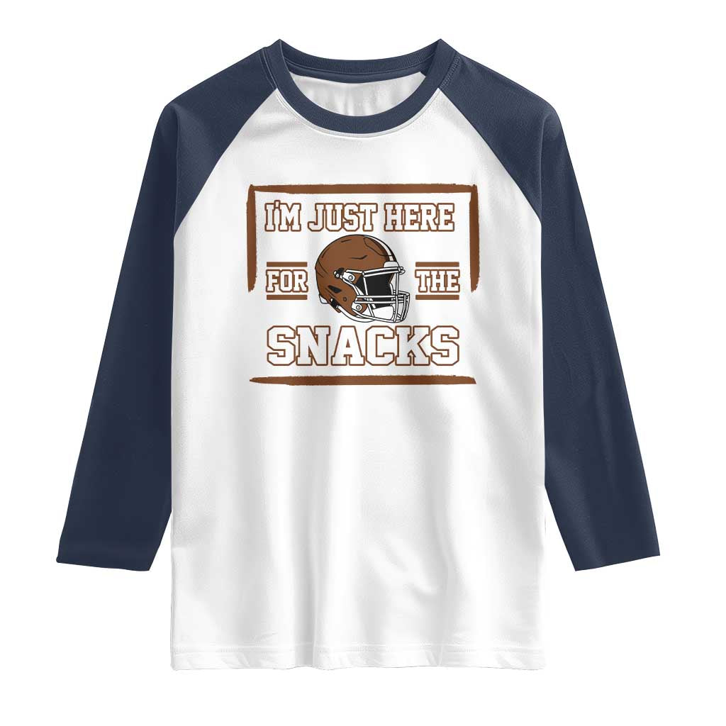 Im Just Here For The Snacks Raglan Shirt Football Fan Gift - Wonder Print Shop