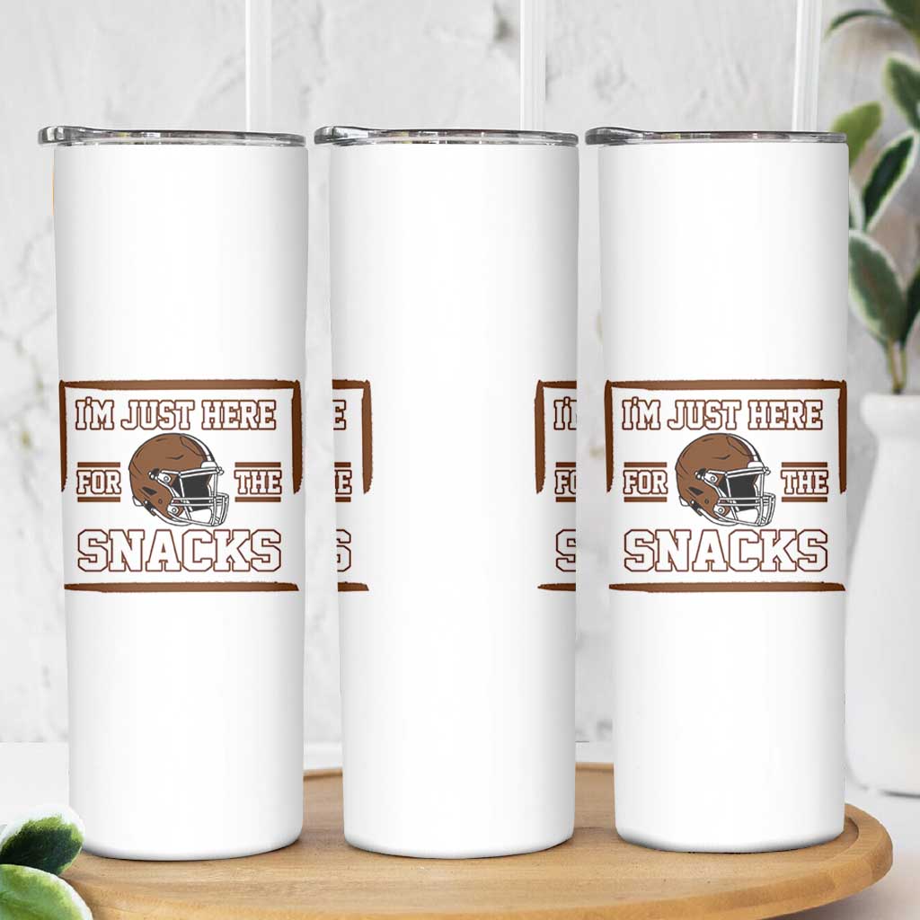 Im Just Here For The Snacks Skinny Tumbler Football Fan Gift - Wonder Print Shop