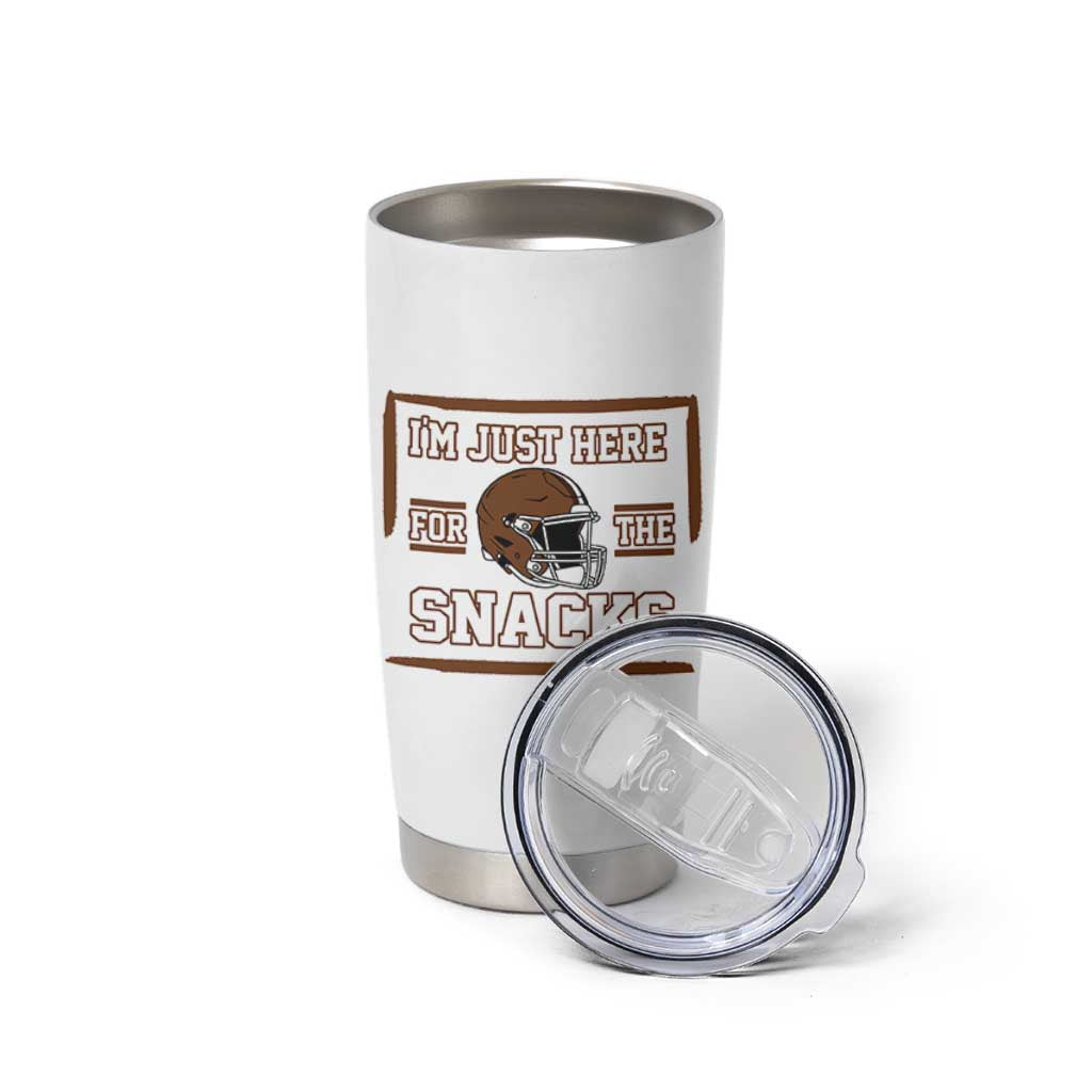 Im Just Here For The Snacks Tumbler Cup Football Fan Gift - Wonder Print Shop