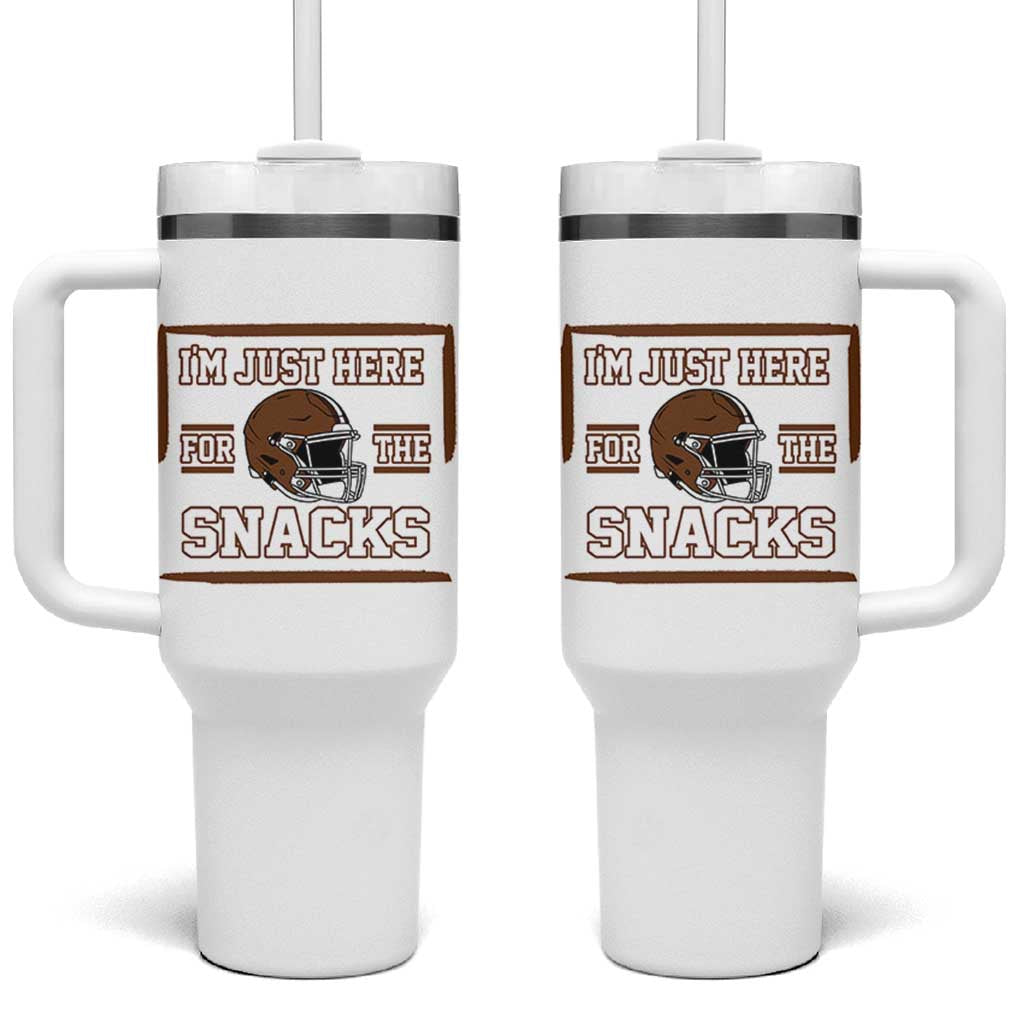 Im Just Here For The Snacks Tumbler With Handle Football Fan Gift - Wonder Print Shop