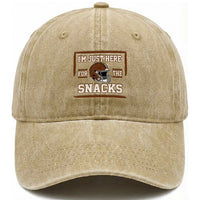 Im Just Here For The Snacks Washed Cotton Baseball Cap Football Fan Gift