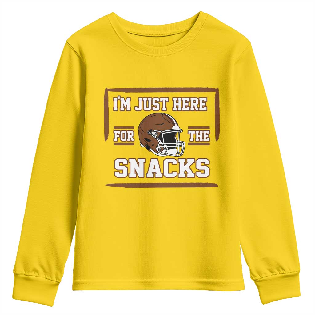 Im Just Here For The Snacks Youth Sweatshirt Football Fan Gift - Wonder Print Shop