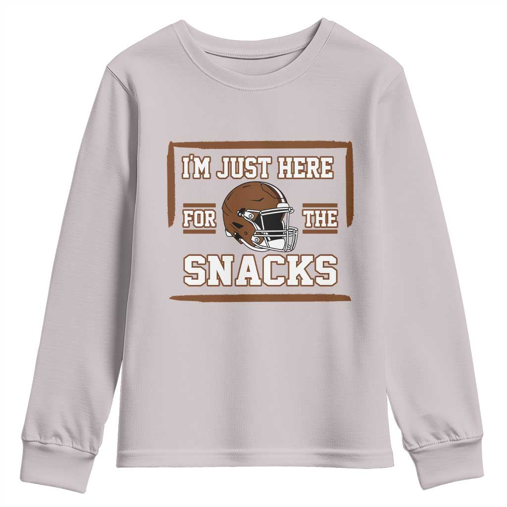 Im Just Here For The Snacks Youth Sweatshirt Football Fan Gift - Wonder Print Shop