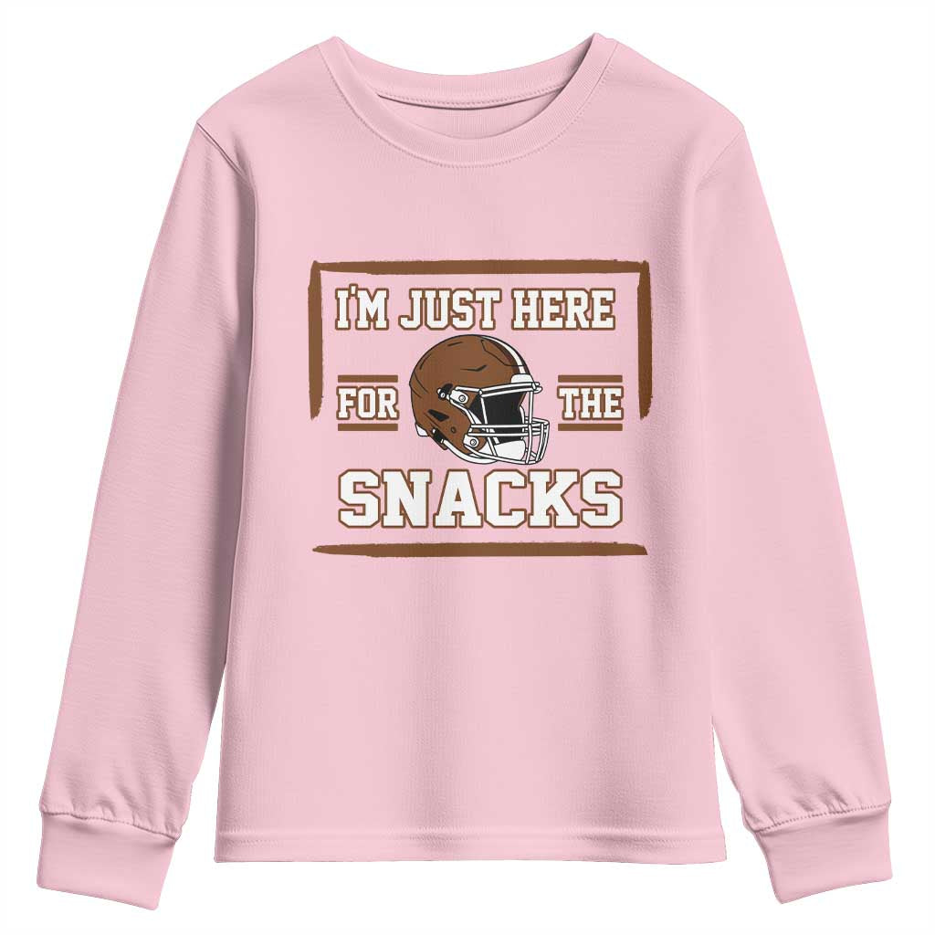 Im Just Here For The Snacks Youth Sweatshirt Football Fan Gift - Wonder Print Shop
