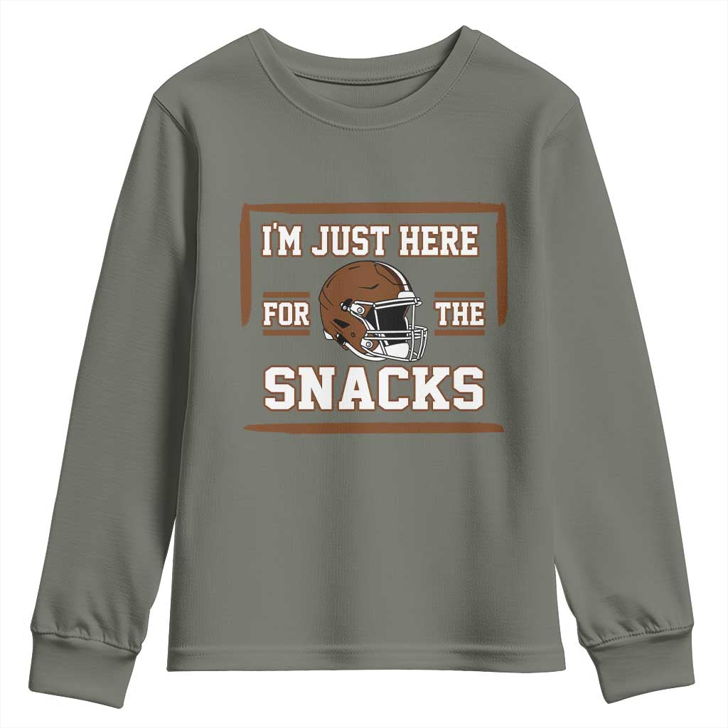 Im Just Here For The Snacks Youth Sweatshirt Football Fan Gift - Wonder Print Shop
