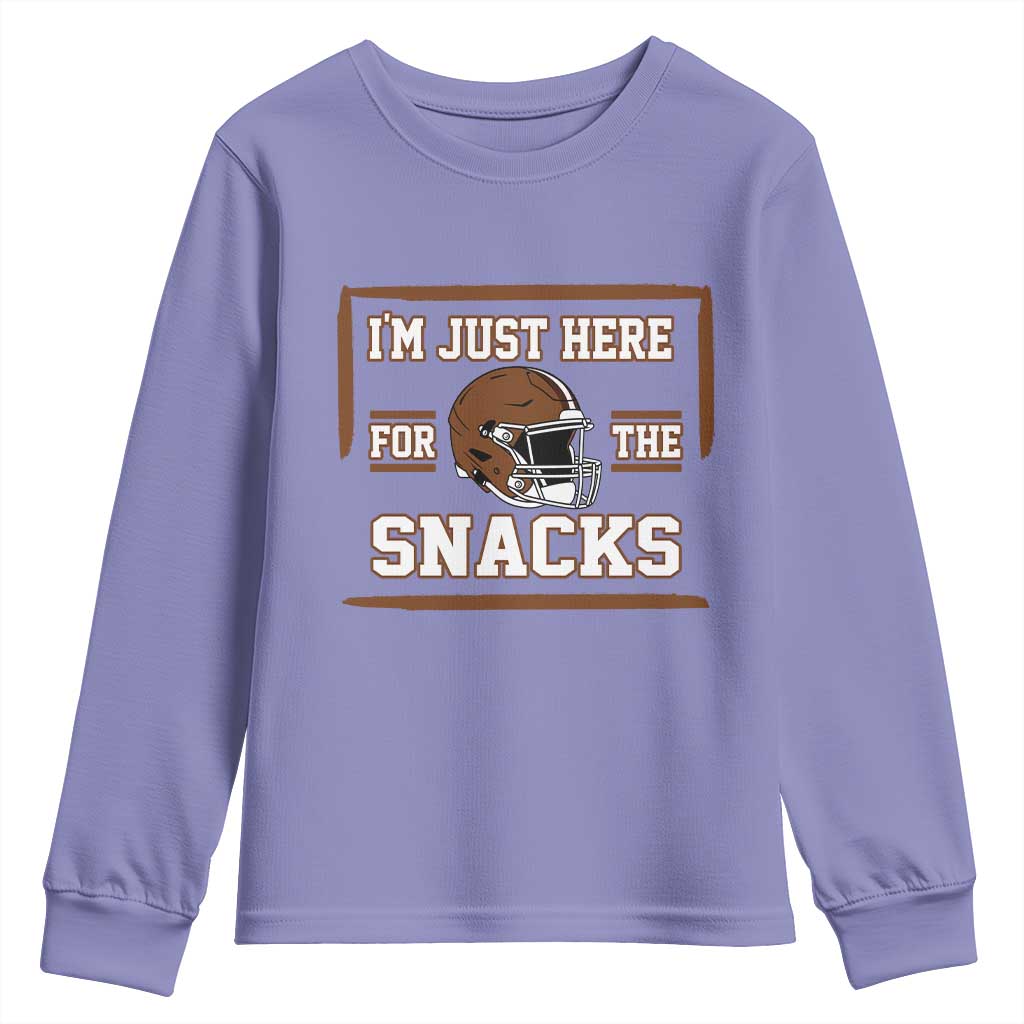 Im Just Here For The Snacks Youth Sweatshirt Football Fan Gift - Wonder Print Shop
