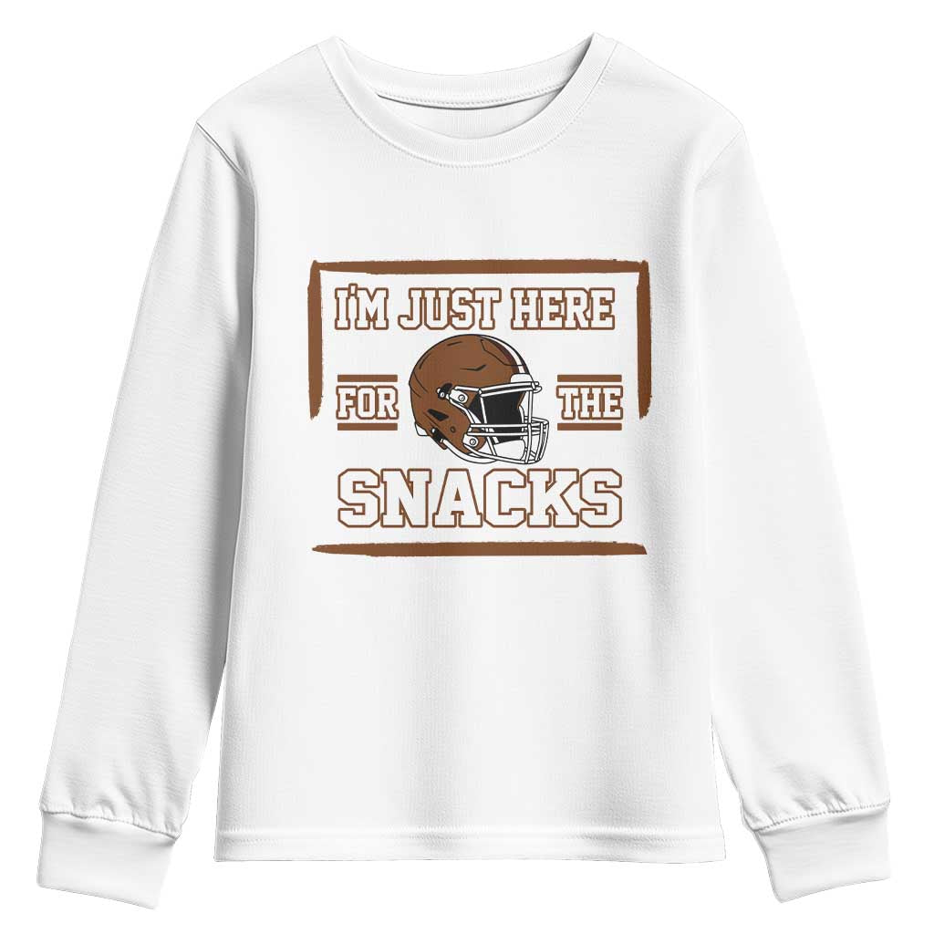 Im Just Here For The Snacks Youth Sweatshirt Football Fan Gift - Wonder Print Shop